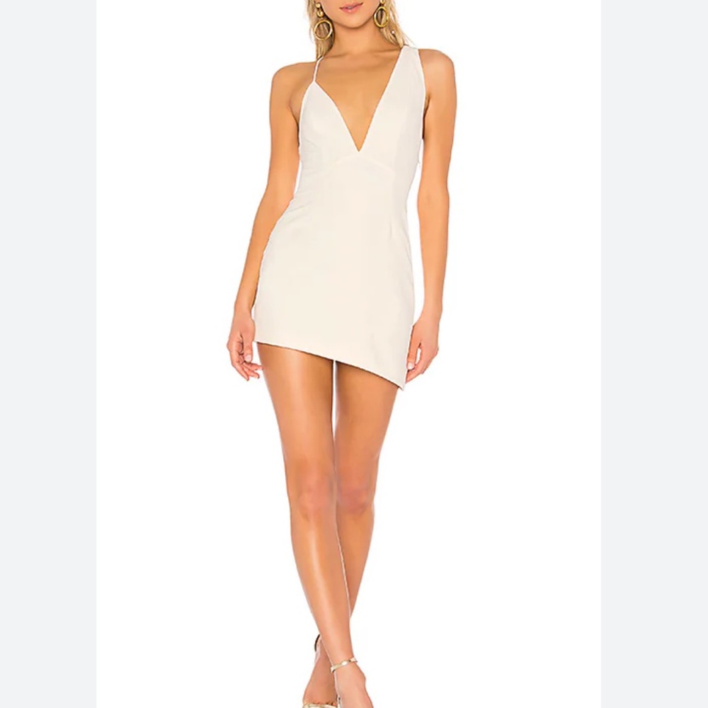 NBD Bracken Mini Dress In Cream NEW